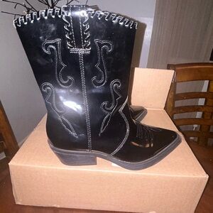 Franco Sarto Black Western-Style Women's Boots